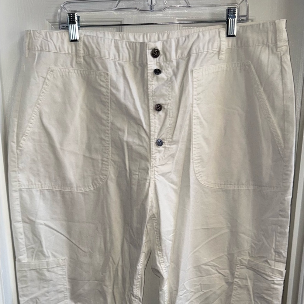 Sundance Jolienne Twill Cotton Joggers Womens 16 White Nautical Lightweight